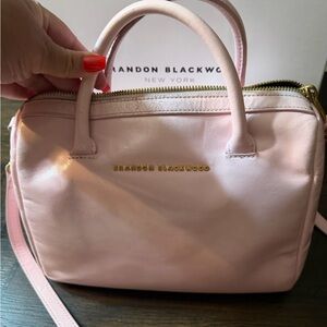 Brandon Blackwood medium Cara Pink Leather Top-Handle Crossbody Bag W Box/dust b